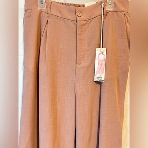 NWT REVERY Pleated Wide-Leg Crop Trousers XL